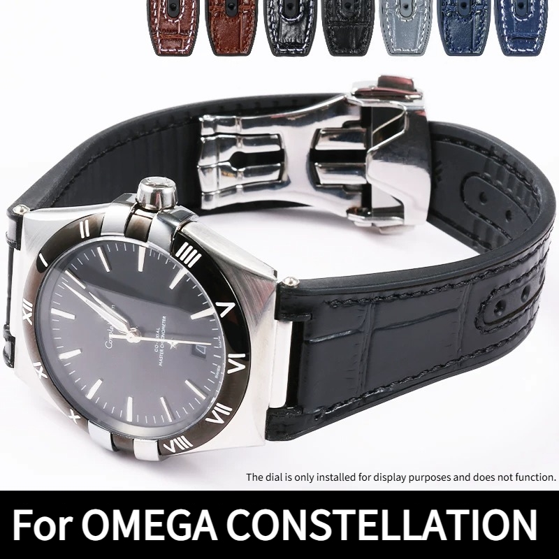 Omega Watch Constellation - クロコダイル柄本革時計ストラップ シリコンマン用 オリジナル OMEGA CONSTELLATION 41mm