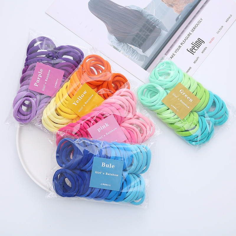 Silicone Band Women - 50 ピース/セット女性ガールズ基本ヘアバンド 4 センチメートルシンプルなシュシュ弾性ヘッドバンドヘアロープネクタイポニーテールヘアアクセサリー帽子