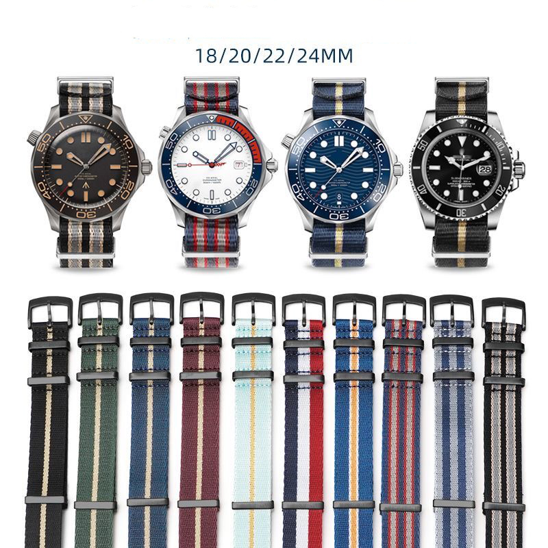 Nato Strap Nylon - 優れたナイロン時計バンドオメガシーマスターセイコー SKX007 耐久性のあるブレスレット男性女性 18/20/22/24 ミリメートルユニバーサル織ストラップ