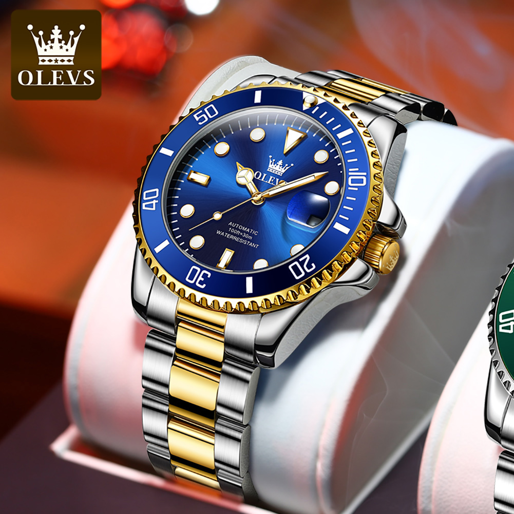 Rolex Watch Datejust - OLEVS 6650 メンズ腕時計クラシックオリジナル自動機械式時計男性用ジルコンスケール防水発光ステンレス鋼リロイ