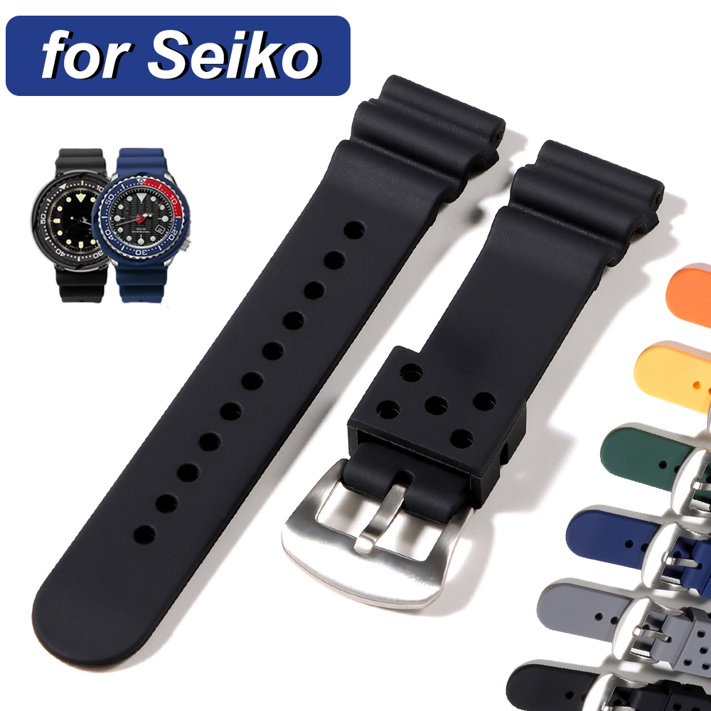 Seiko Watch 5 Sports - 防水ダイビングシリコンウォッチバンド、スポーツストラップ、seiko prospex、srp777j1、seiko no.5、skx007、skx009、20mm、22mm