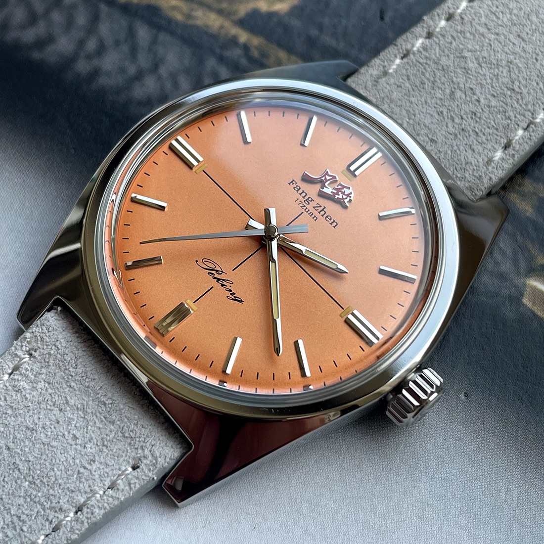 Seiko Watch Presage - メルクール腕時計 サーモンダイヤルウォッチ メタルヴィンテージクラシック クロスヘア腕時計 手巻き機械式腕時計 男性用
