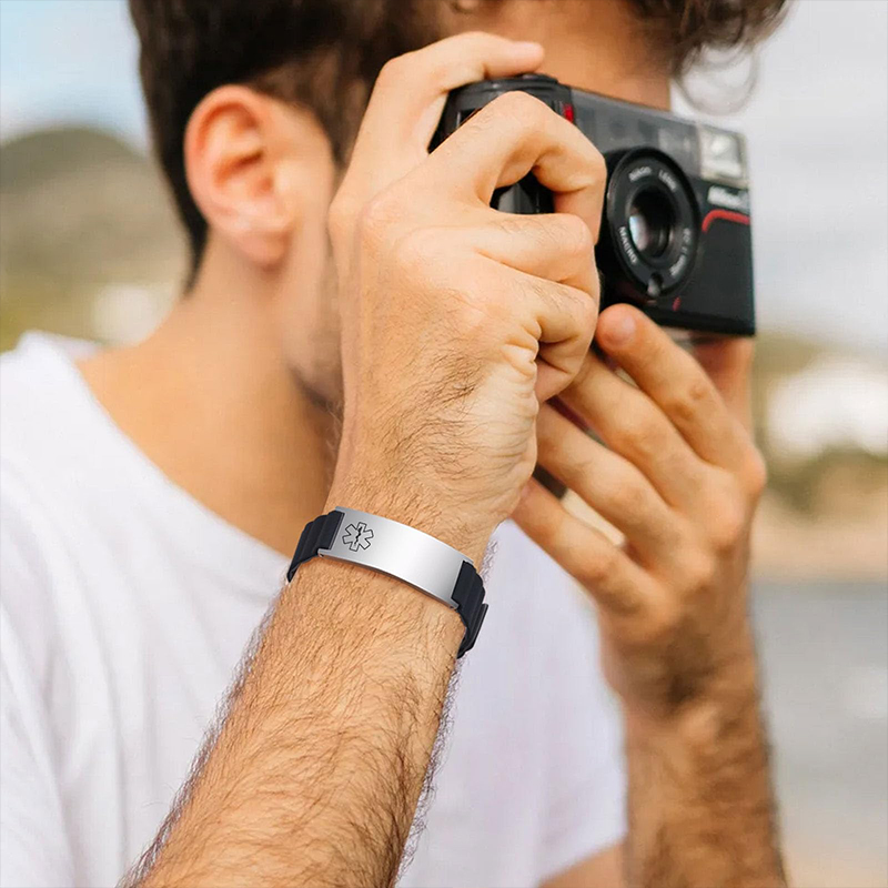 カスタム医療IDブレスレット メンズ レディース カスタム刻 - Silicone Band Women のレビューと価格