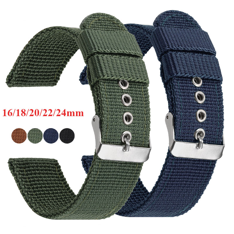 ナイロン時計ストラップブラウングリーンブラックバンドミリタリ - Nato Strap Nylon のレビューと価格