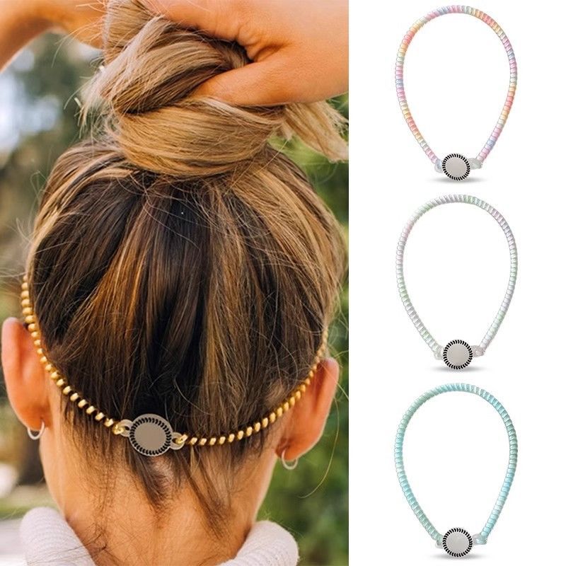 弾性ファッション電話回線ヘアバンドロープヘッドバンド女性ガー - Silicone Band Women のレビューと価格