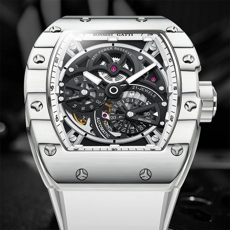 BONEST GATTI メンズ機械式時計 トノー型カーボン - Rubber Strap Diver のレビューと価格