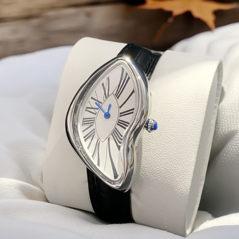 中世のエイリアン時計は溶けてツイストします y2k エイリア - Leather Watch Band Men のレビューと価格