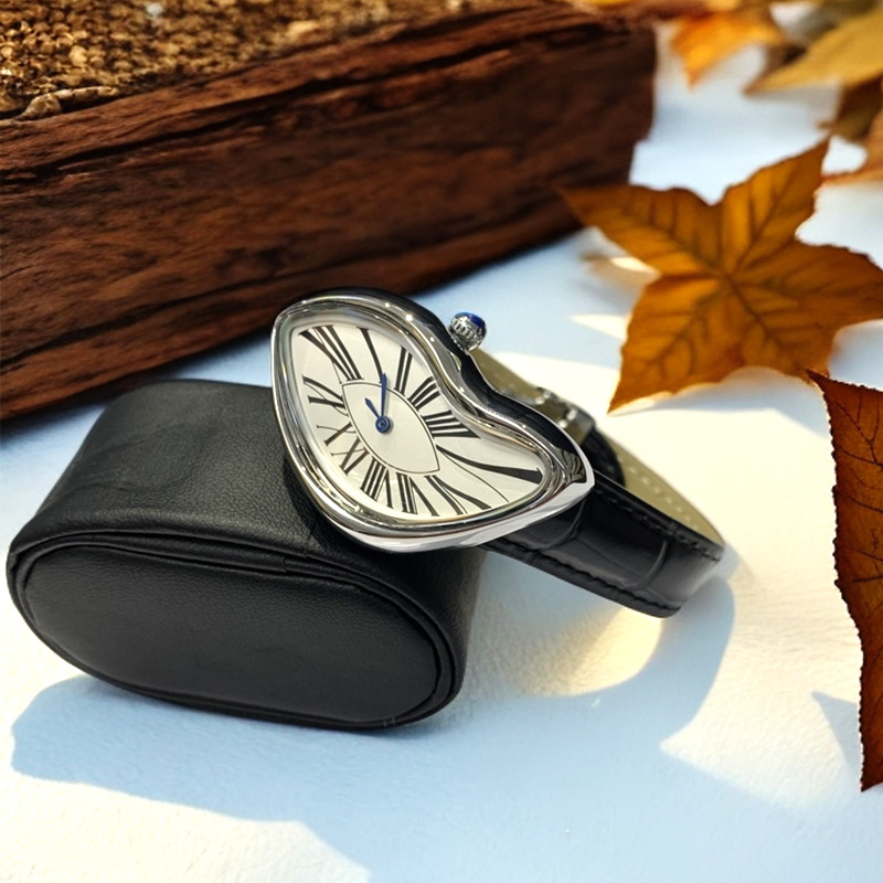 中世のエイリアン時計は溶けてツイストします y2k エイリア - Leather Watch Band Men のレビューと価格