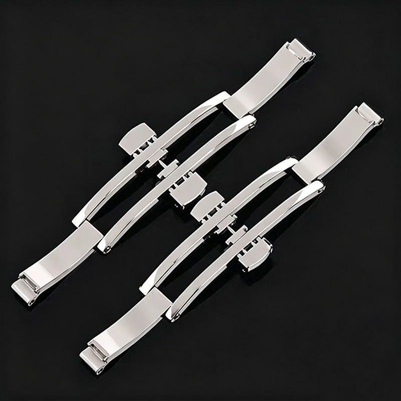 時計バンドバックル ステンレススチール ダブルプレスバタフラ - Butterfly Clasp Deployant のレビューと価格