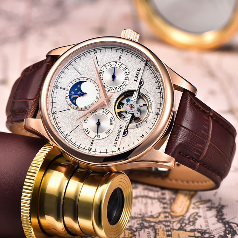LIGE ブランド クラシック メンズ レトロ腕時計 自動機 - Seiko Watch Presage のレビューと価格