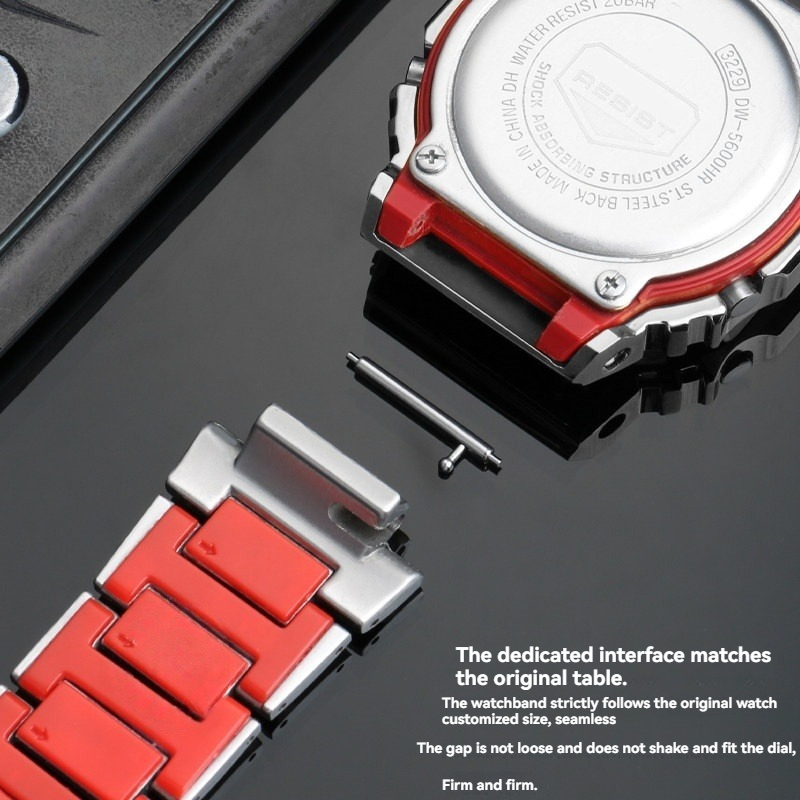 DW5600ステンレススチール製腕時計ストラップケース、赤い - Casio Watch G-Shock Dw-5600 のレビューと価格