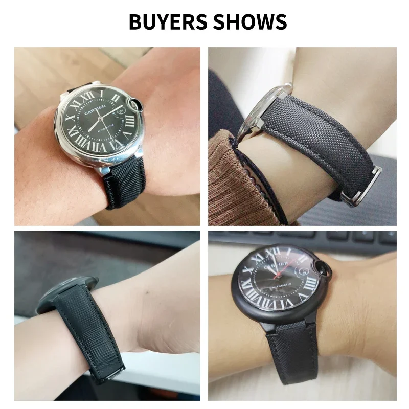 オリジナルブラックベイナイロン時計ストラップカルティエストラ - Cartier Watch Ballon Bleu のレビューと価格