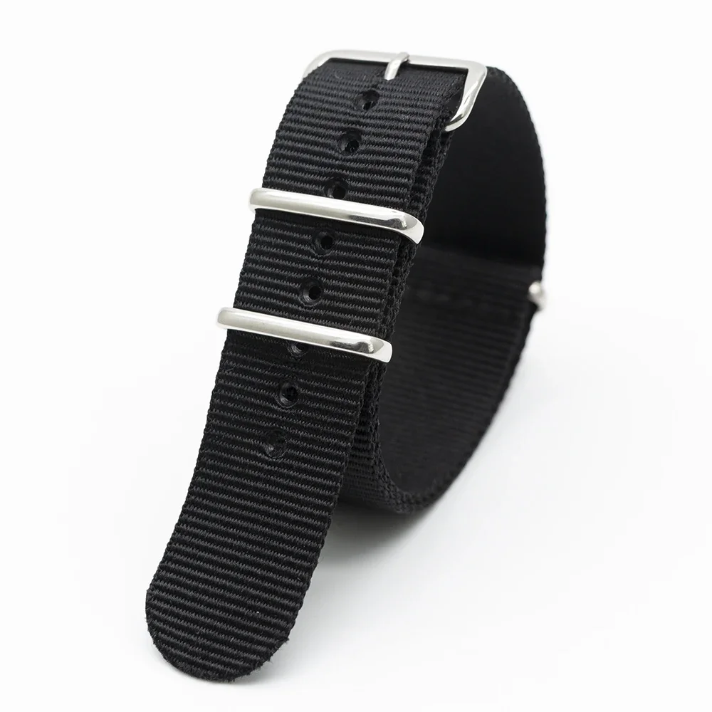 黒ナイロン時計バンド機械式時計スポーツブレスレット交換ストラ - Nato Strap Nylon のレビューと価格