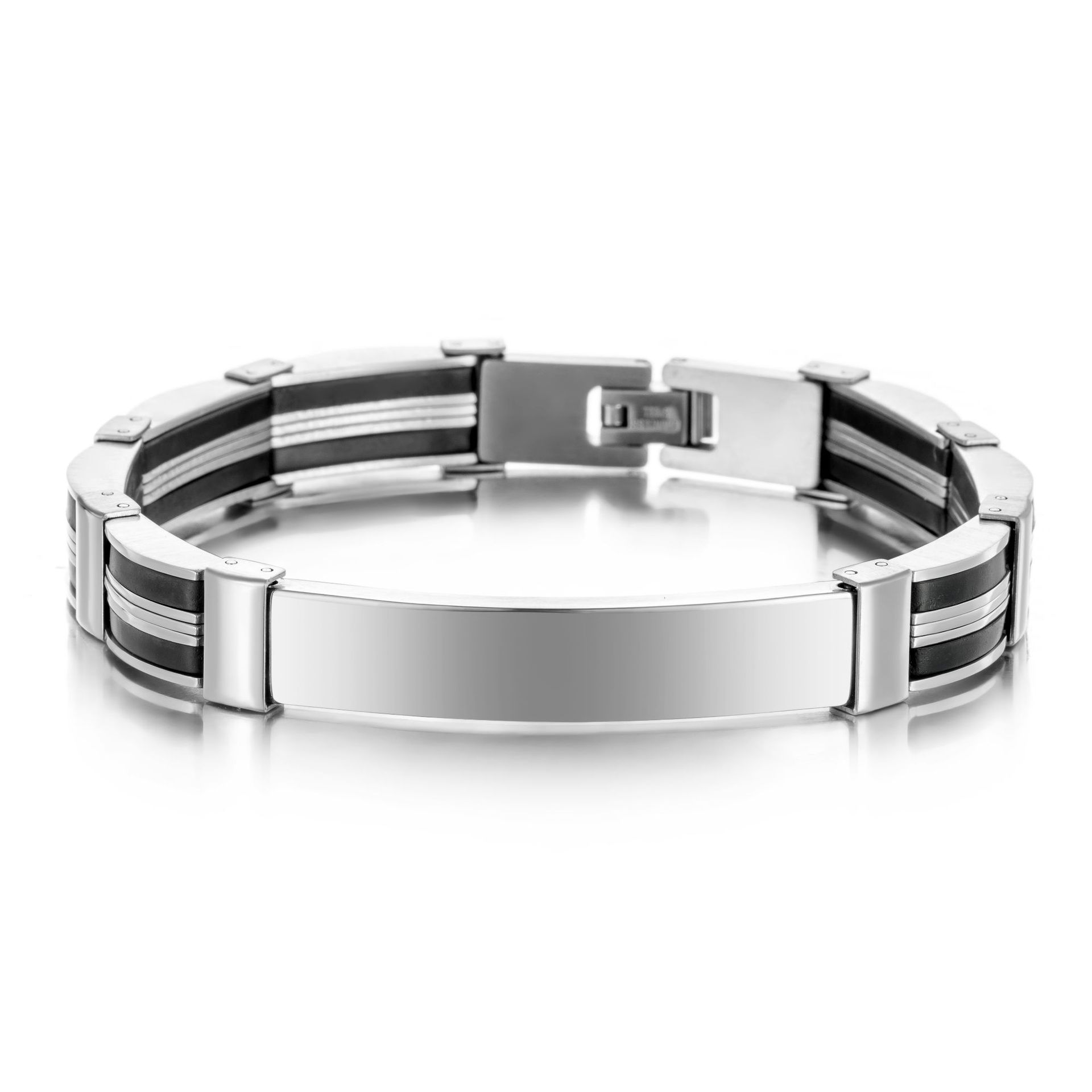 パンクカスタムテキスト名入りメンズステンレススチールブレスレ - Silicone Band Women のレビューと価格