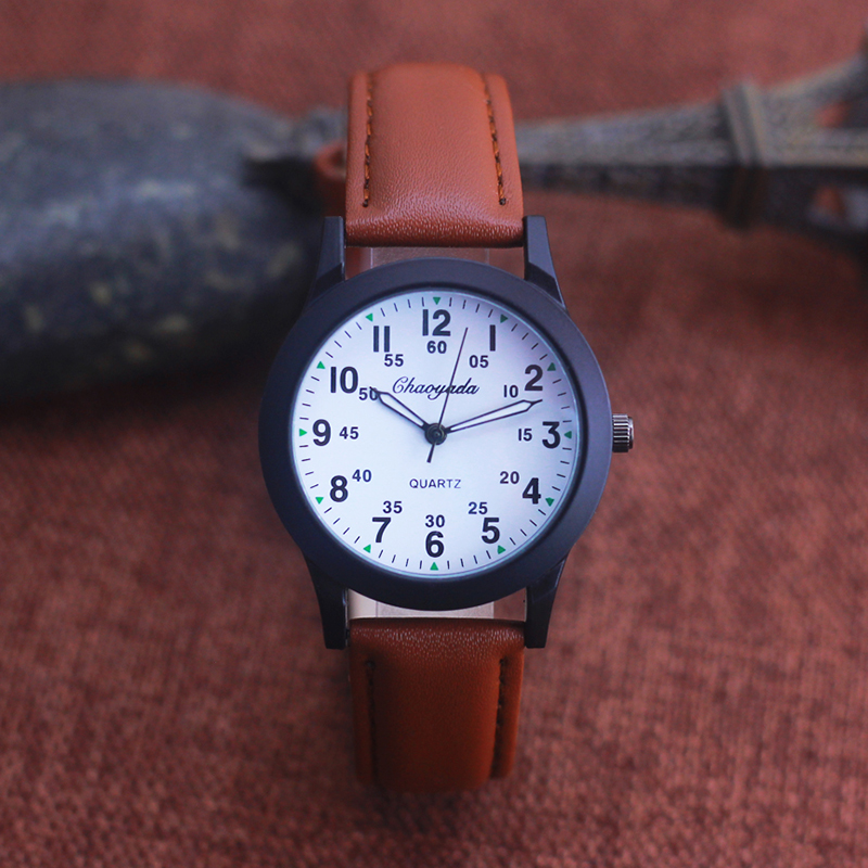 Chaoyada-男性と男の子のための革の時計,24時間のク - Leather Watch Band Men のレビューと価格