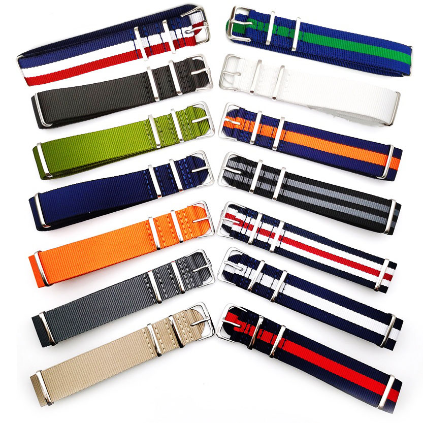 キャンバスバンドナイロン時計ストラップ時計バンドベルト金属バ - Nato Strap Nylon のレビューと価格