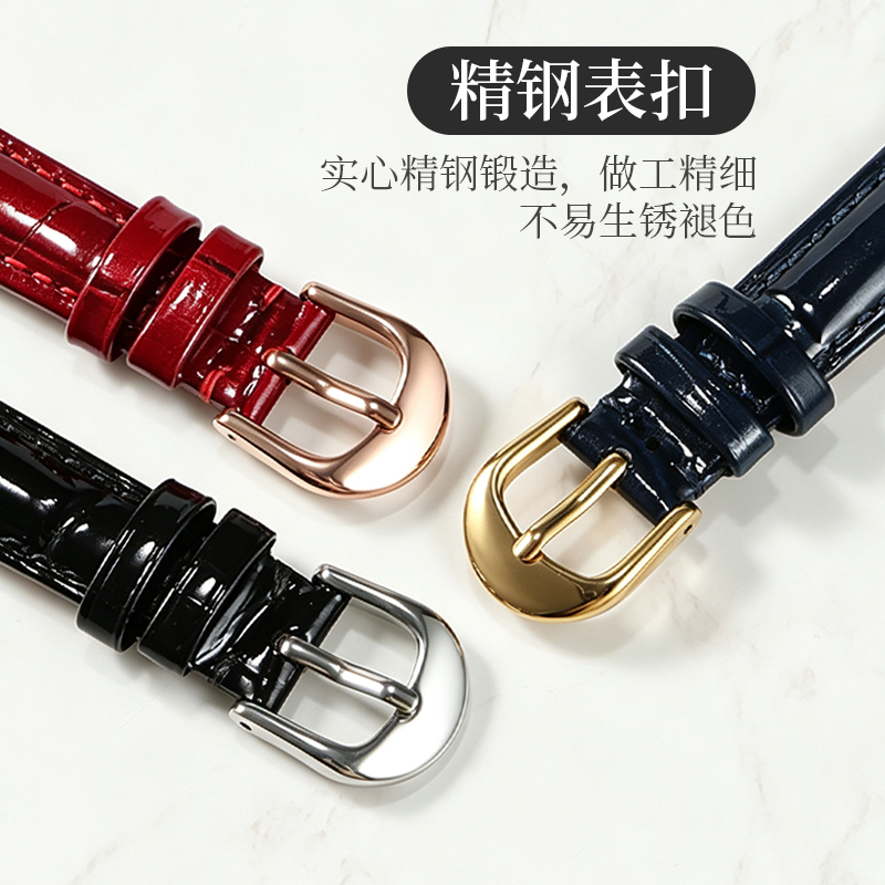 光沢のあるカーブド・ラグ本革時計ストラップ カルティエ バロ - Cartier Watch Ballon Bleu のレビューと価格