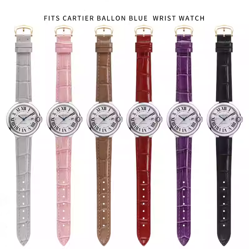 凸面竹目模様の本革時計ストラップ バロンブルー・ド・カルティ - Cartier Watch Ballon Bleu のレビューと価格